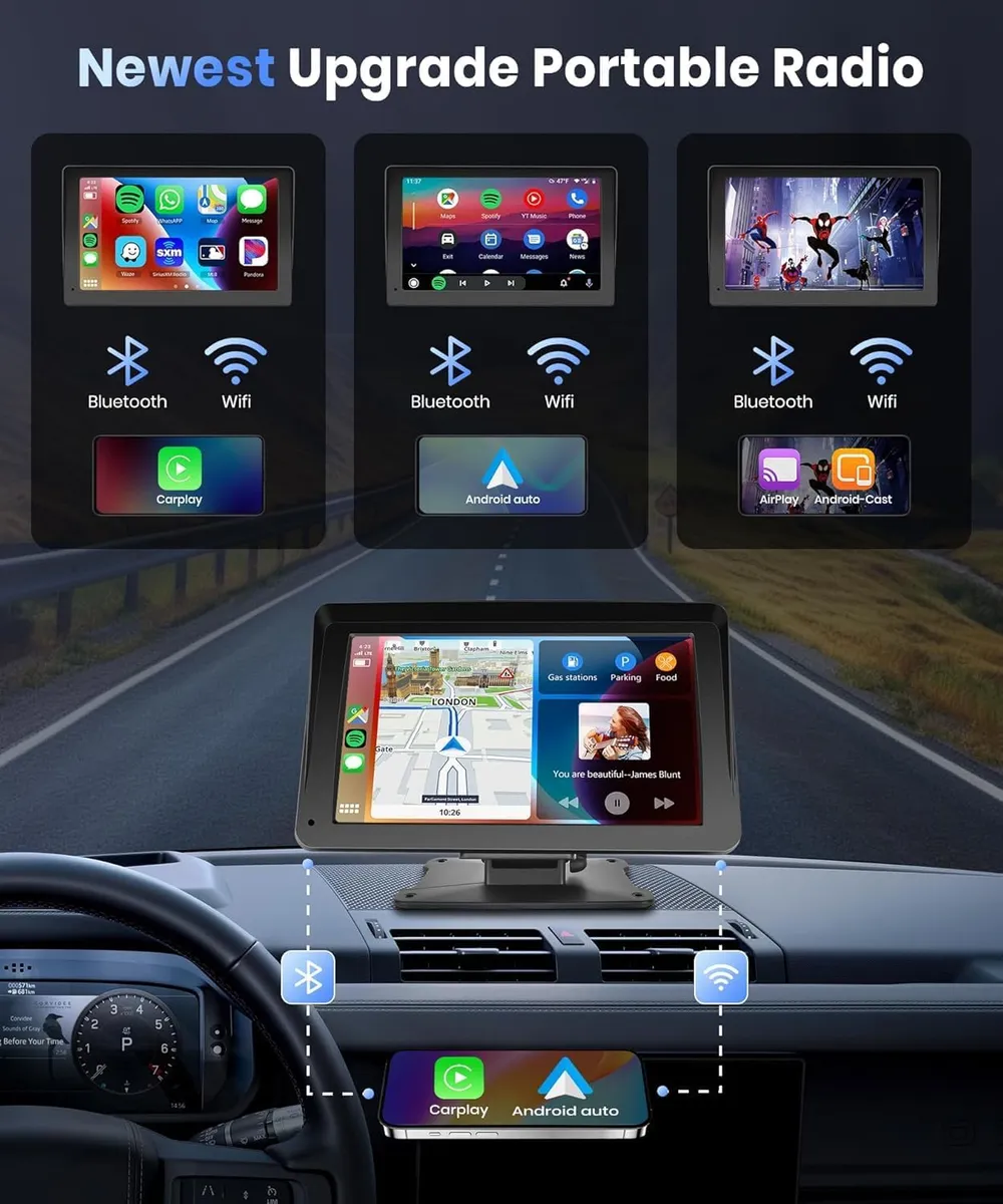 Pantalla Inteligente de 7" con CarPlay y Android
