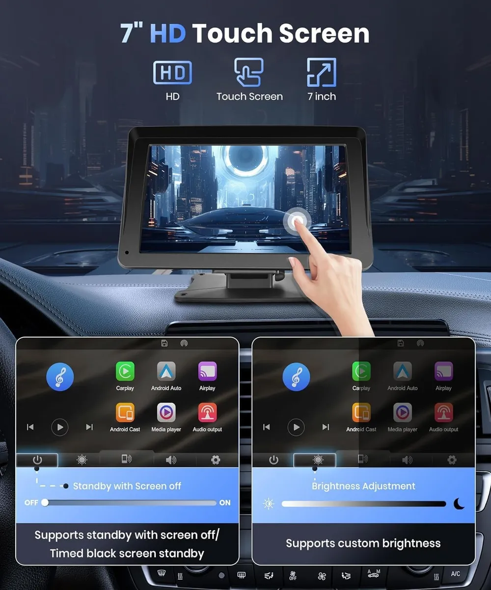 Pantalla Inteligente de 7" con CarPlay y Android