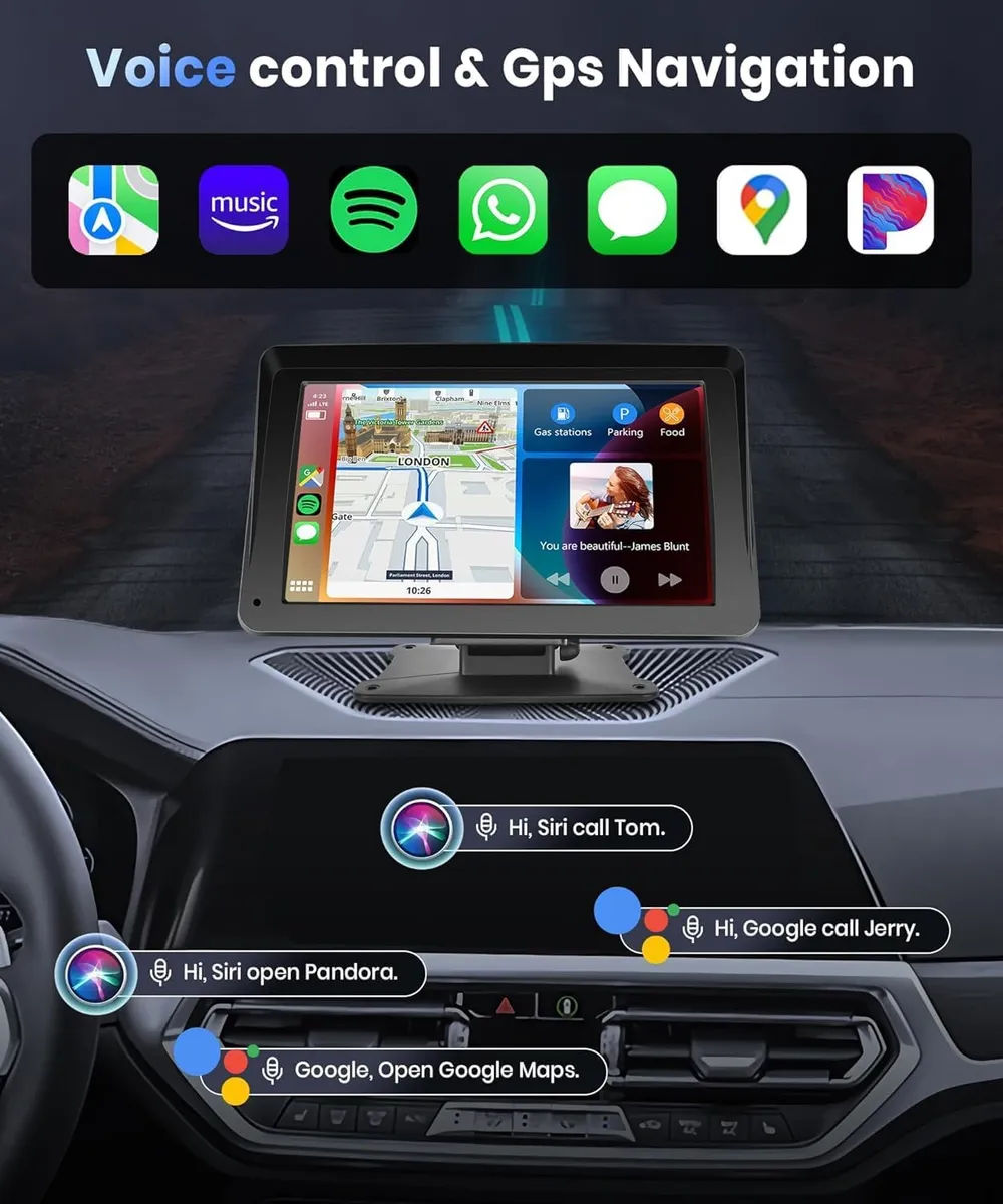 Pantalla Inteligente de 7" con CarPlay y Android