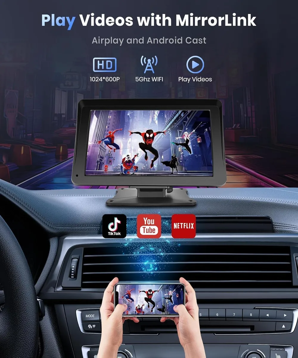 Pantalla Inteligente de 7" con CarPlay y Android